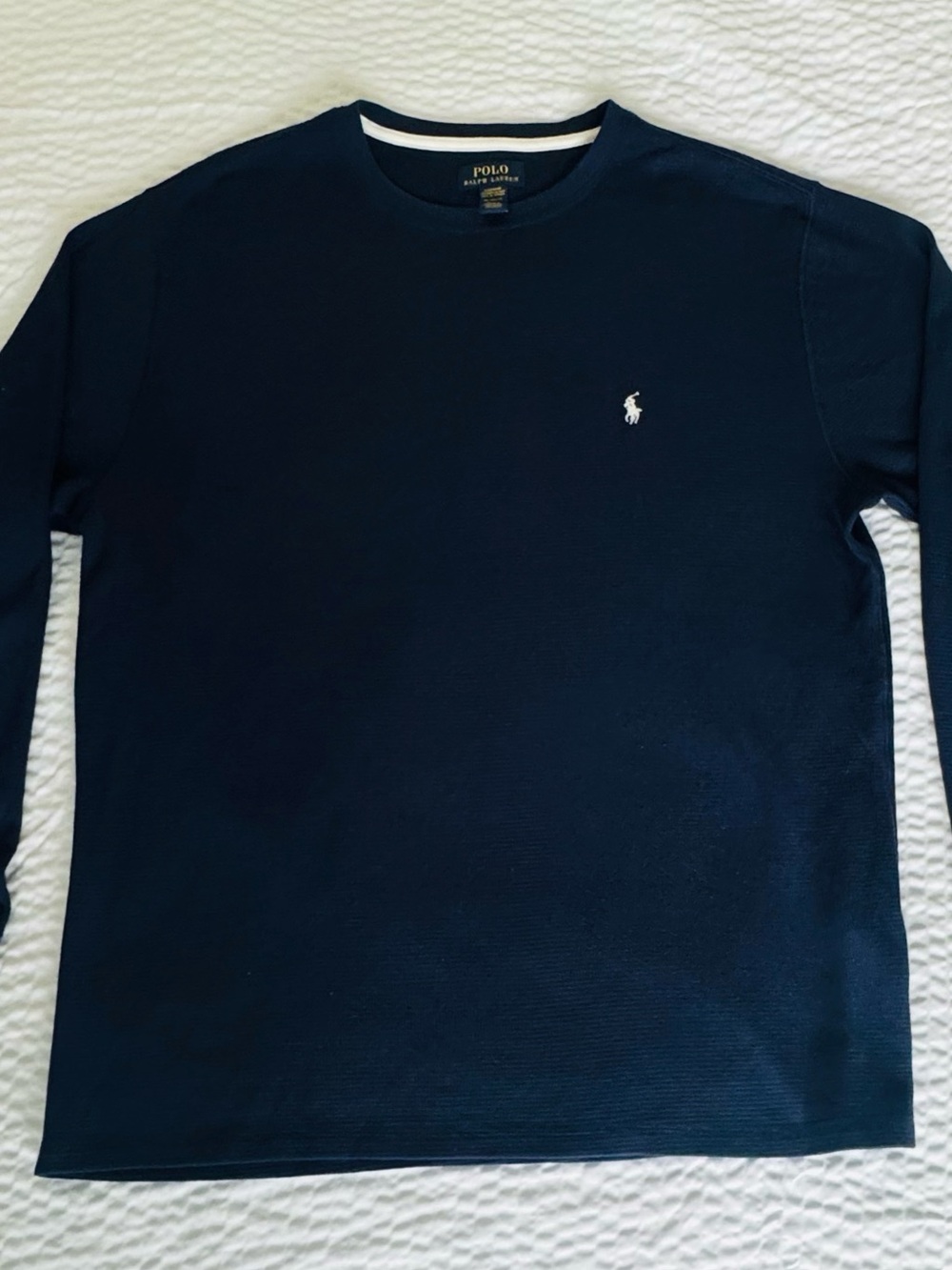 Polo by Ralph Lauren Navy Long-Sleeve Crewneck Shirt, Men’s